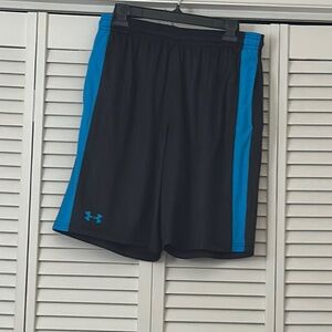 Under Armour Black and Blue Athletic Shorts Moisture-Wicking Design